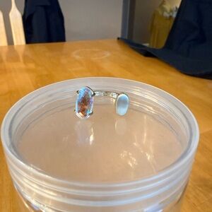 Kendra Scott Iridescent Stone Silver Cuff Watch